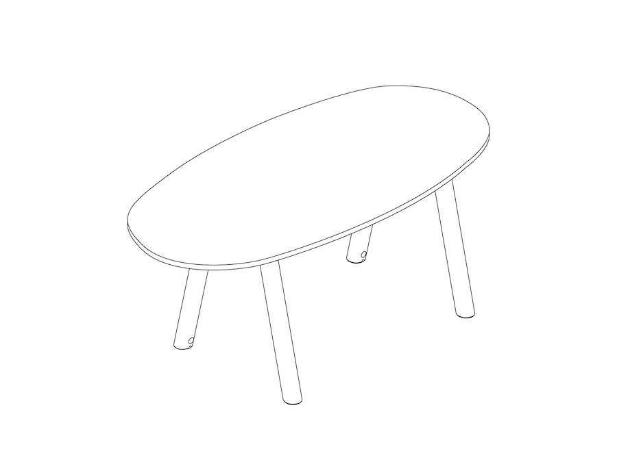 A line drawing - Boa Table–Oval–Counter Height