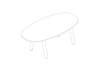 A line drawing - Boa Table–Oval–Seated Height