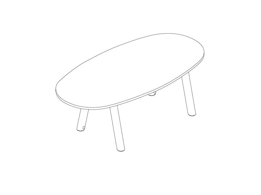 A line drawing - Boa Table–Oval–Seated Height