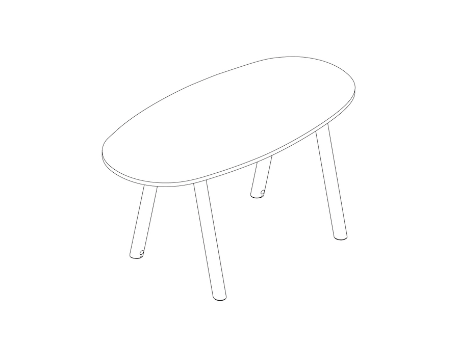 A line drawing - Boa Table–Oval–Standing Height