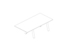 A line drawing - Boa Table–Rectangular–Seated Height