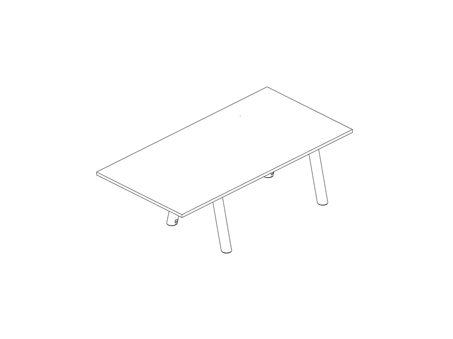 A line drawing - Boa Table–Rectangular–Seated Height