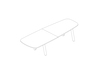 A line drawing - Boa Table–Tapered–Seated Height