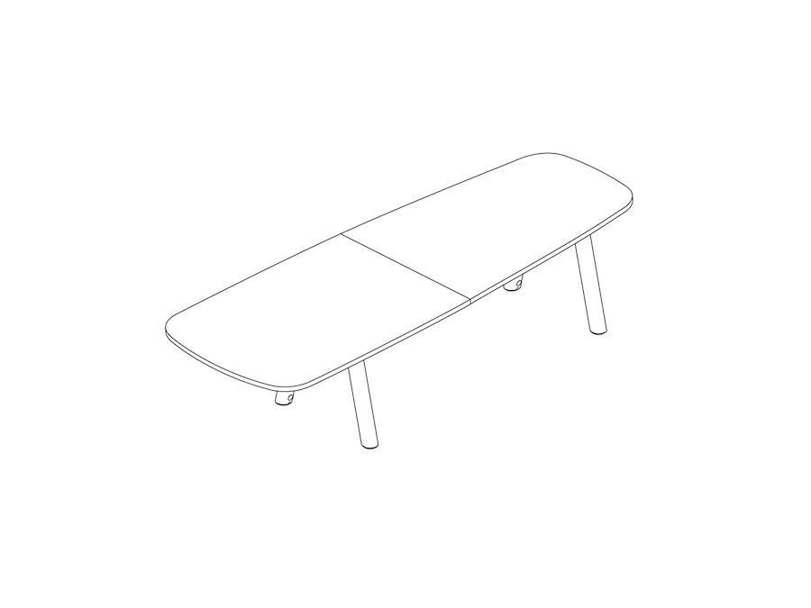 A line drawing - Boa Table–Tapered–Seated Height