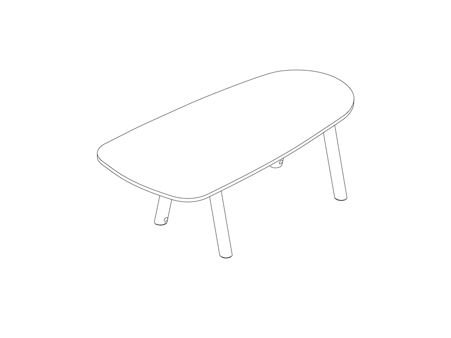 A line drawing - Boa Table–Teardrop–Seated Height