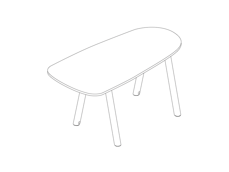 A line drawing - Boa Table–Teardrop–Standing Height