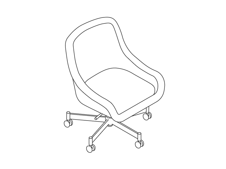 线描图 - Boumper座椅 - 低扶手