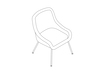 A line drawing - Bumper Side Chair–4-Leg Base–Low Arms