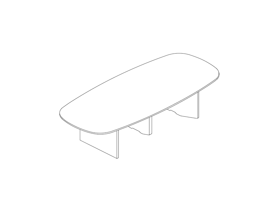 线描图 - Byne 会议桌 – 船形