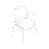 Um desenho de linha - Cadeira Empilhável Caper–Braços fixos