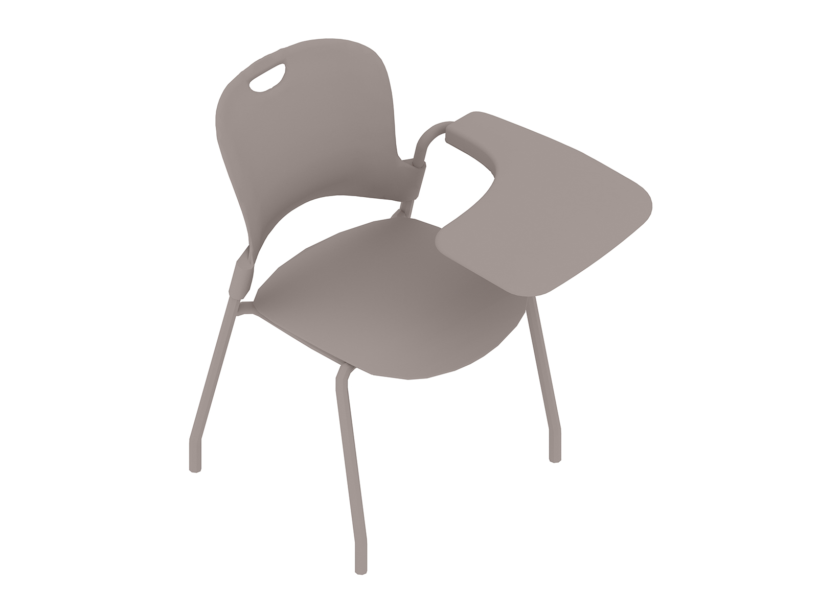 Een generieke rendering - Caper-stapelstoel–Tabletarm–Links