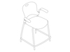 A line drawing - Caper Stacking Stool–Counter Height