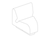 A line drawing - Chadwick Modular Seating–Inside Wedge–30 Degree