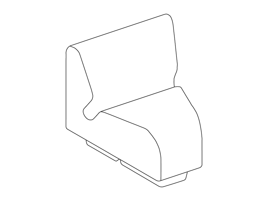 A line drawing - Chadwick Modular Seating–Inside Wedge–30 Degree