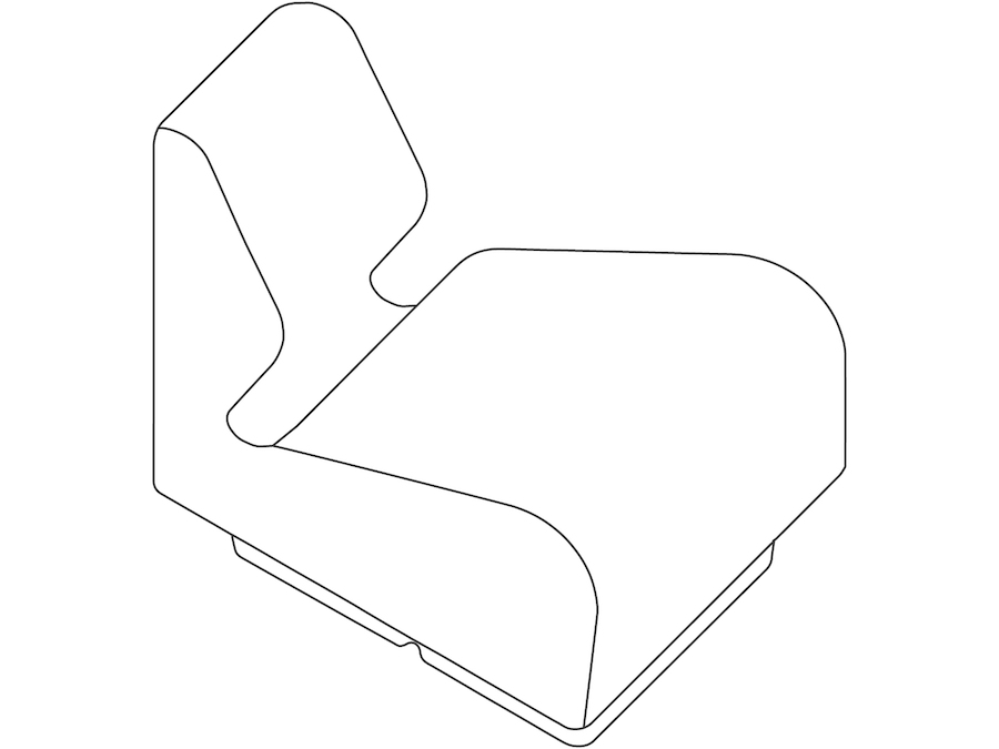 A line drawing - Chadwick Modular Seating–Outside Wedge–30 Degree