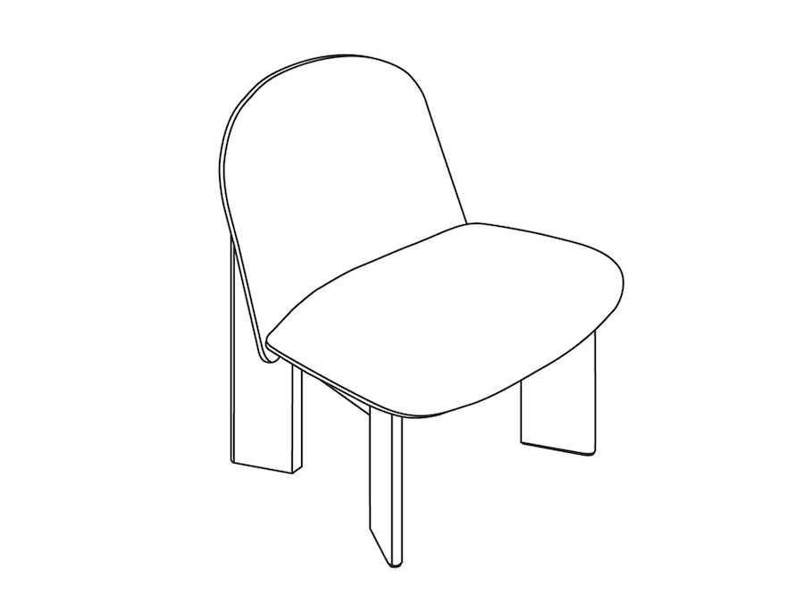 A line drawing - Chisel Lounge Chair–Nonupholstered