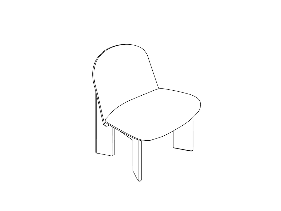 A line drawing - Chisel Lounge Chair–Upholstered