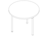 Eine Zeichnung - Claw Tisch – rund