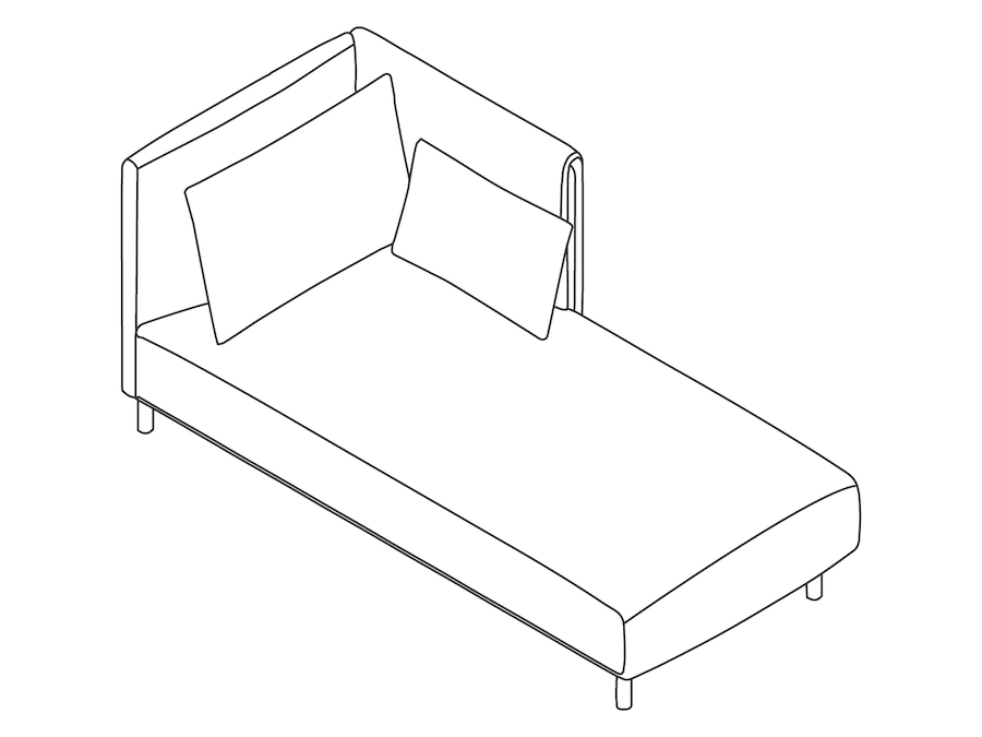 A line drawing - ColourForm Chaise–Left
