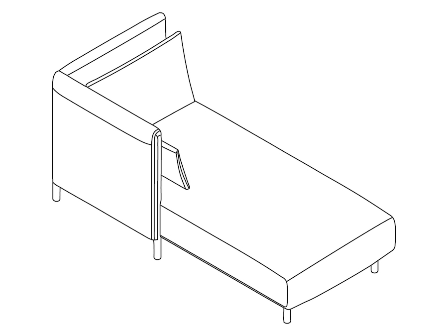 A line drawing - ColourForm Chaise–Right