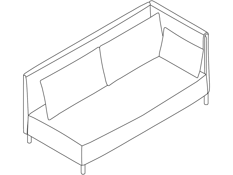A line drawing - ColourForm Sofa–2 Seat–Left Arm