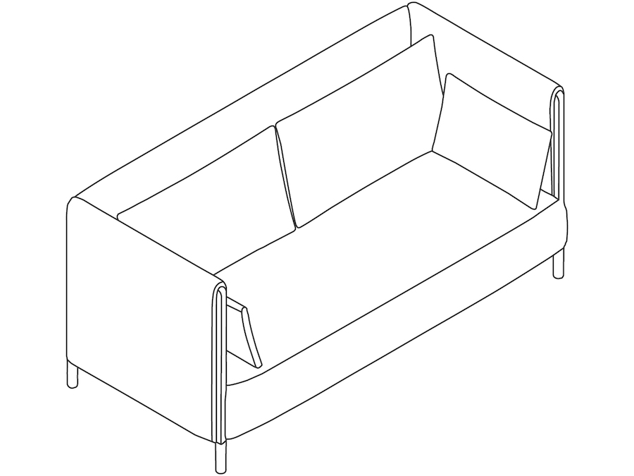 A line drawing - ColourForm Sofa–2 Seat–With Arms