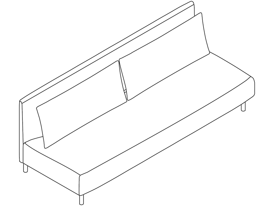A line drawing - ColourForm Sofa–3 Seat–Armless