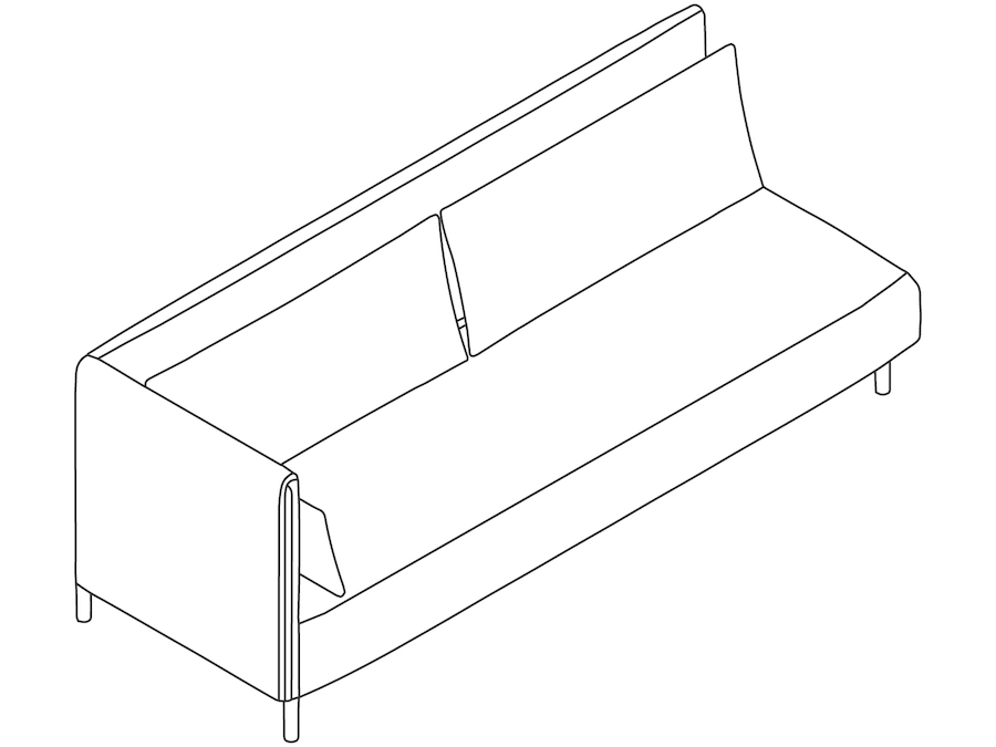 A line drawing - ColourForm Sofa–3 Seat–Right Arm
