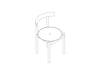 Eine Zeichnung - Comma Stuhl – ohne Armlehnen – gepolsterte Sitzfläche