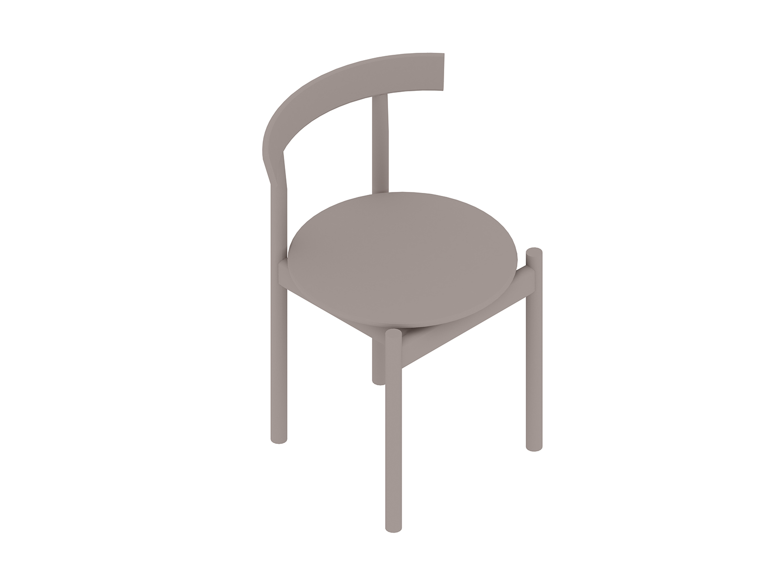 Uma renderização genérica - Cadeira Comma – Sem braços – Assento em madeira