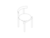 Um desenho de linha - Cadeira Comma – Sem braços – Assento em madeira