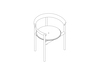 Een lijntekening - Comma-stoel – met armleuningen – gestoffeerde zitting