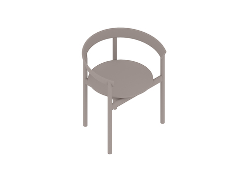 Uma renderização genérica - Cadeira Comma – Com braços – Assento em madeira