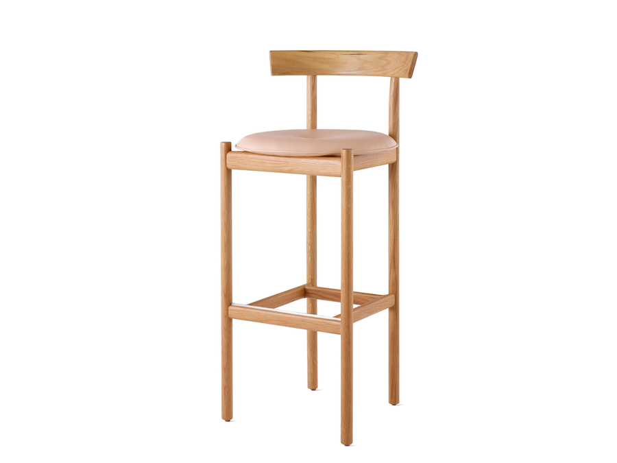 A photo - Comma Stool–Bar Height–Upholstered Seat