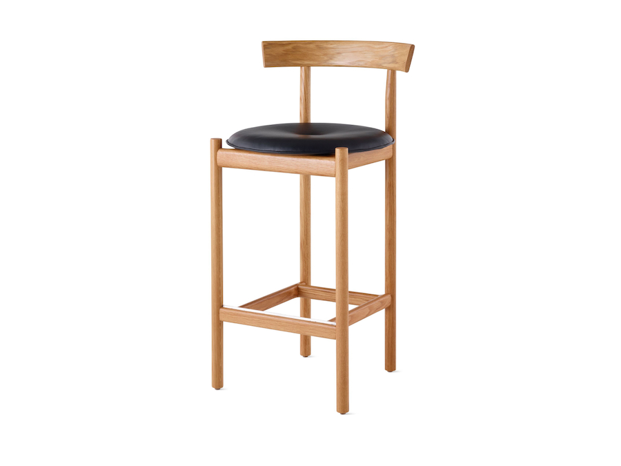 A photo - Comma Stool–Counter Height–Upholstered Seat