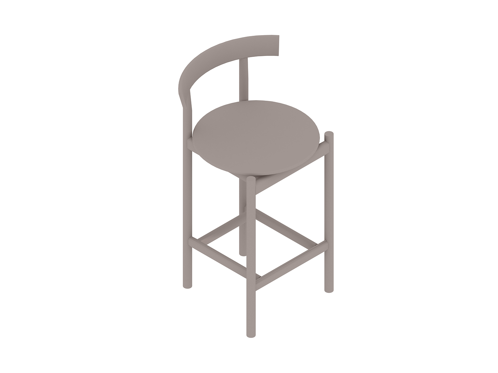 通用渲染图 - Comma凳子 – 柜台高度 – 实木椅座