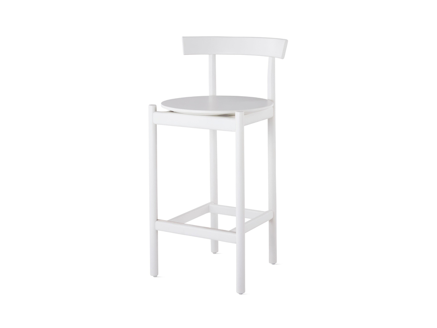 A photo - Comma Stool–Counter Height–Wood Seat