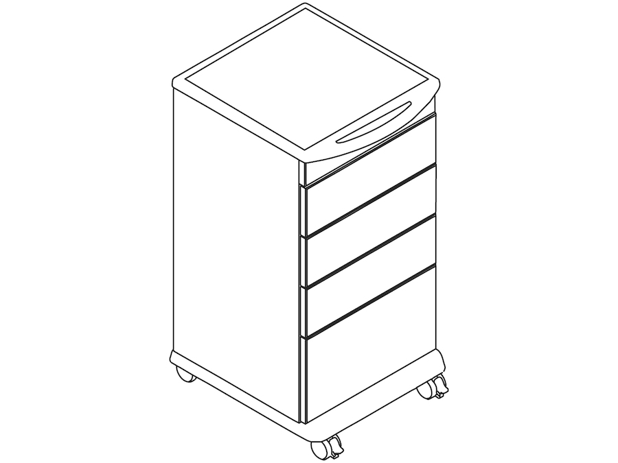 A line drawing - Compass Supply Cart