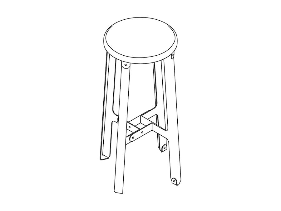 A line drawing - Construct Stool–Bar Height