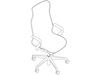 Un dibujo - Silla Cosm con respaldo alto y brazos fijos