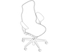 Um desenho de linha - Cadeira Cosm–Encosto alto–Braços em formato de folha