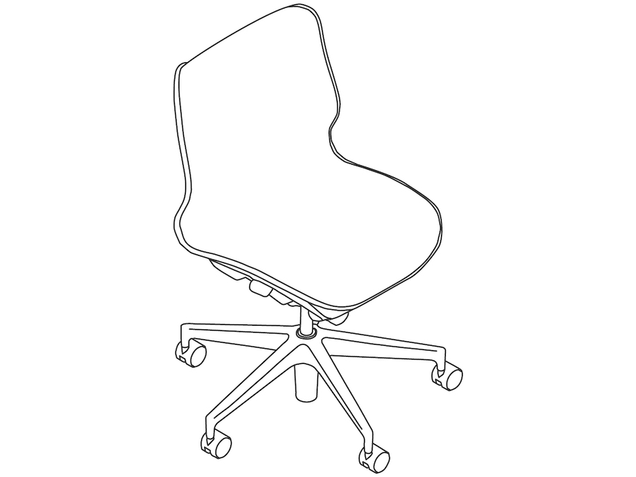 A line drawing - Cosm Chair–Low Back–Armless