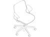 A line drawing - Cosm Chair–Low Back–Leaf Arms