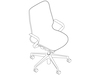 A line drawing - Cosm Chair–Mid Back–Fixed Arms