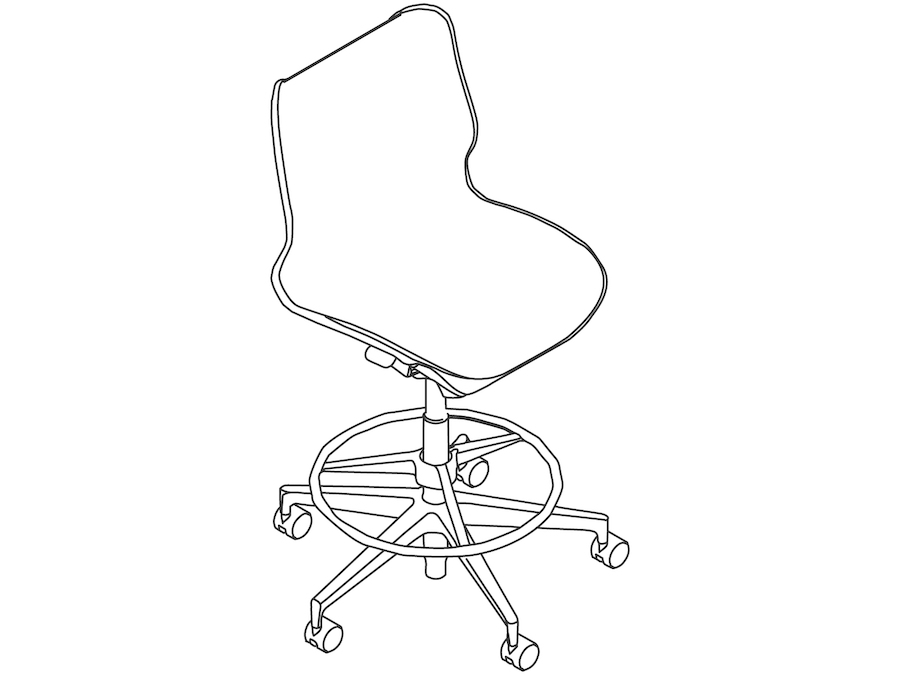 A line drawing - Cosm Stool–Low Back–Armless