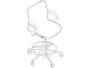 A line drawing - Cosm Stool–Low Back–Fixed Arms