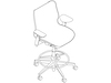 A line drawing - Cosm Stool–Low Back–Height Adjustable Arms
