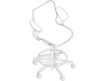 A line drawing - Cosm Stool–Low Back–Leaf Arms