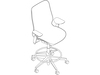 A line drawing - Cosm Stool – Mid Back – Height Adjustable Arms