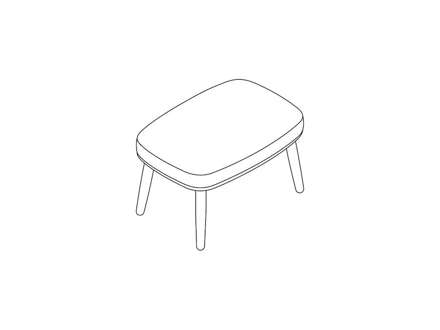 A line drawing - Crosshatch Outdoor Ottoman